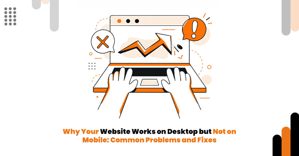 Website displayed on a desktop computer but showing layout and usability issues on a mobile phone.